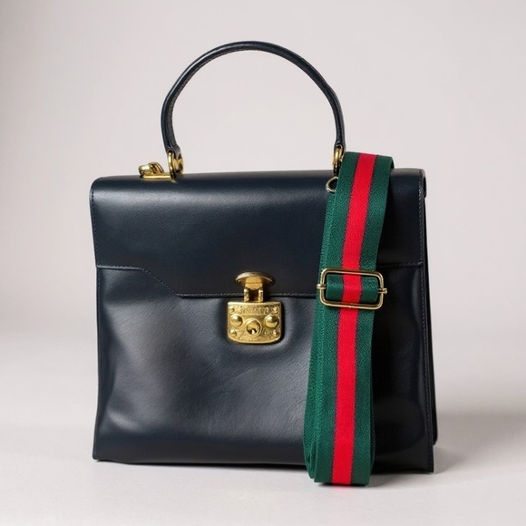 Gucci Handbags - Gucci Trending Vintage Black Leather Crossbody Satchel Bag